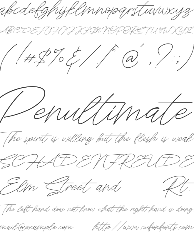 South Andreas font preview