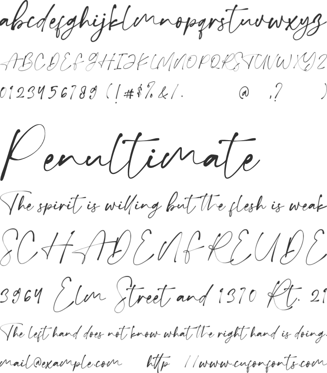Theloved font preview
