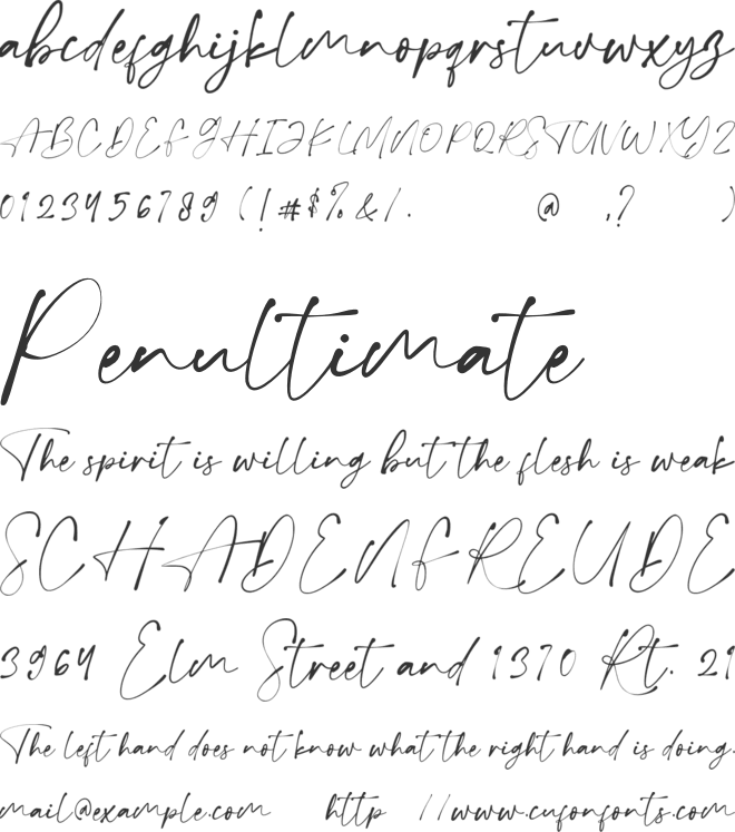 Theloved font preview