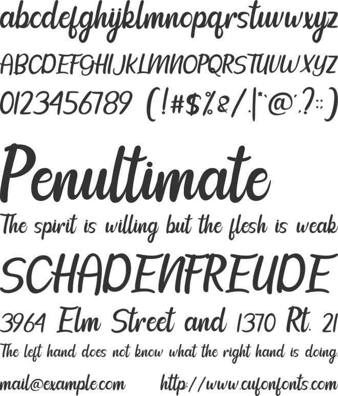 Calhtia font preview