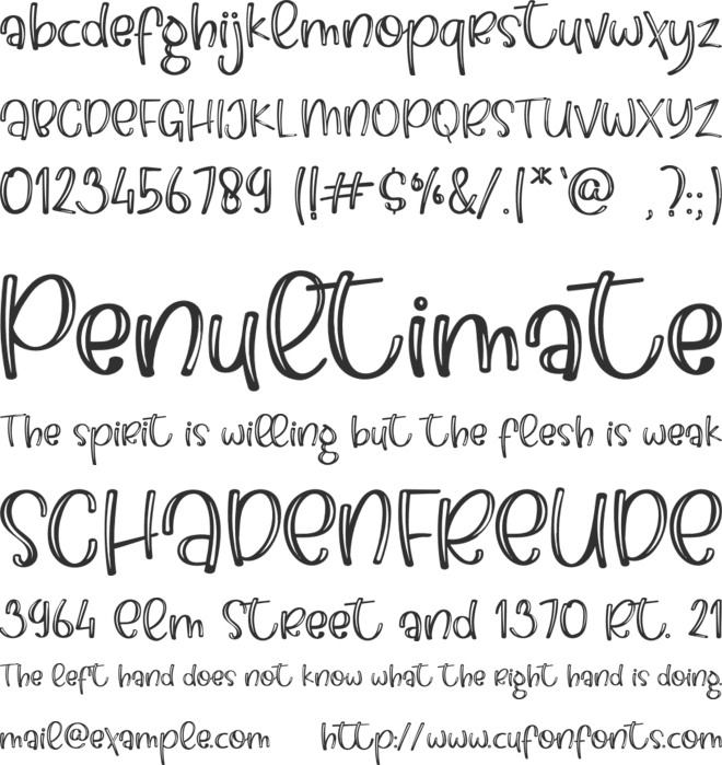 Lazy Chicken font preview