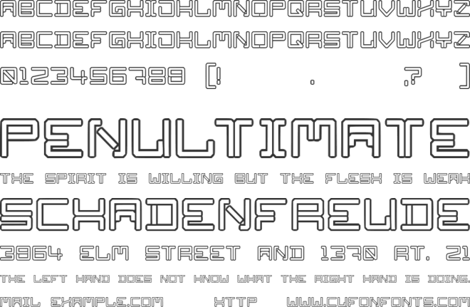 Fourth Gear font preview