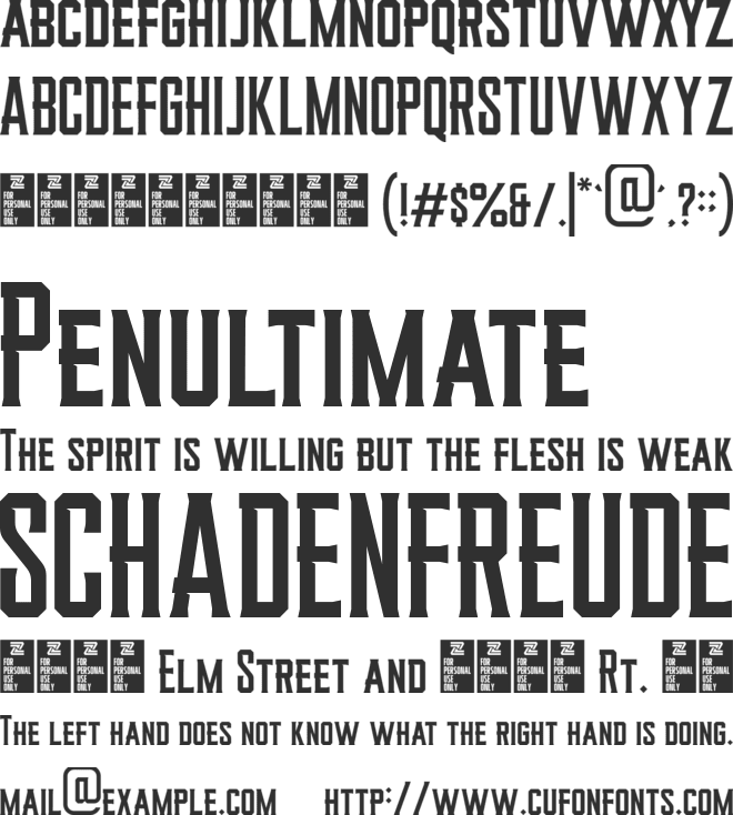 RODENBERG DEMO font preview