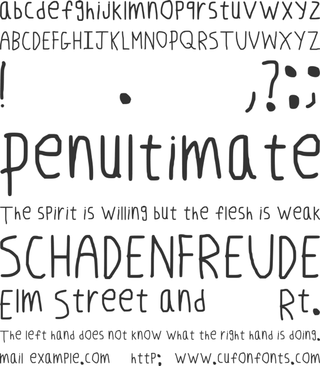 Kid Learning How To Write font preview