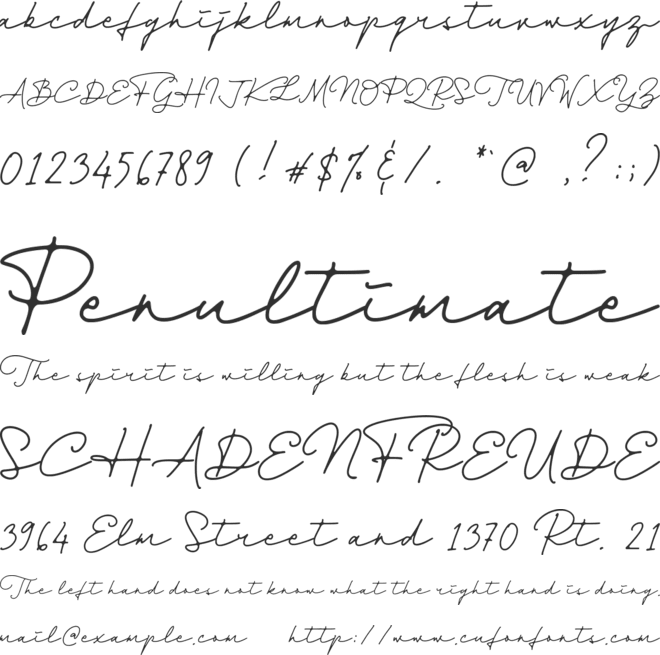 Dienilla font preview