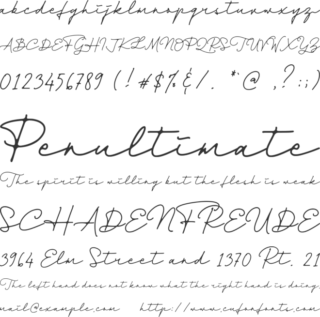 Dienilla font preview