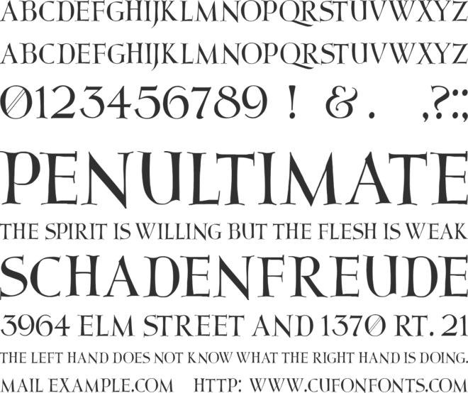 Moderno font preview