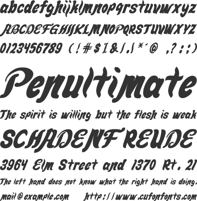 Mendward font preview