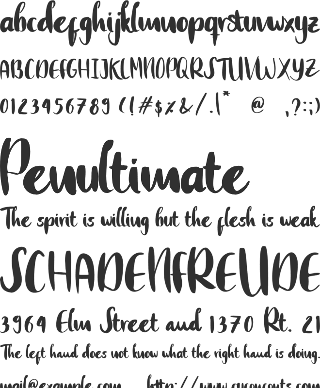 Clumsy White font preview