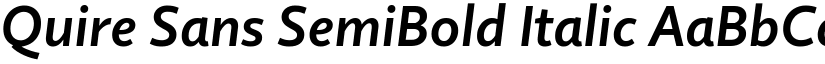 Quire Sans SemiBold Italic font