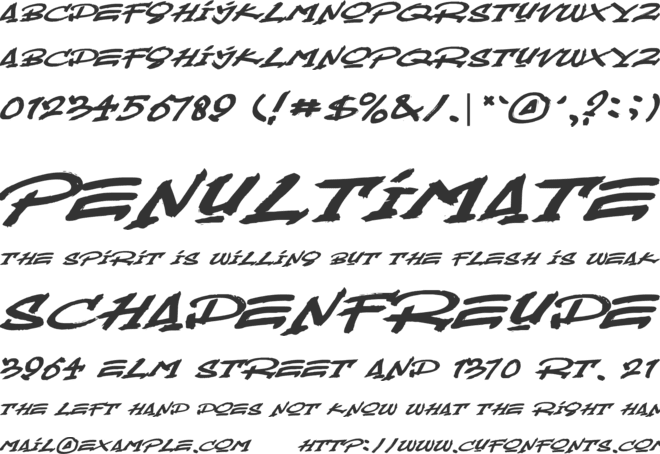 Mustbrow font preview