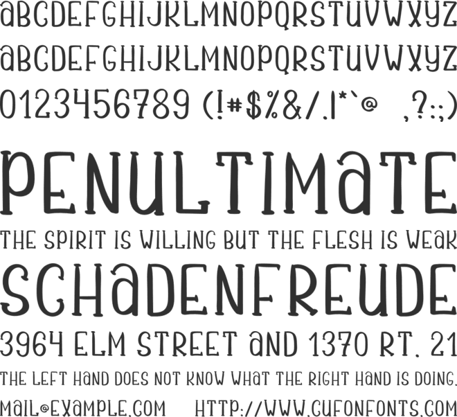 Berila PERSONAL USE font preview