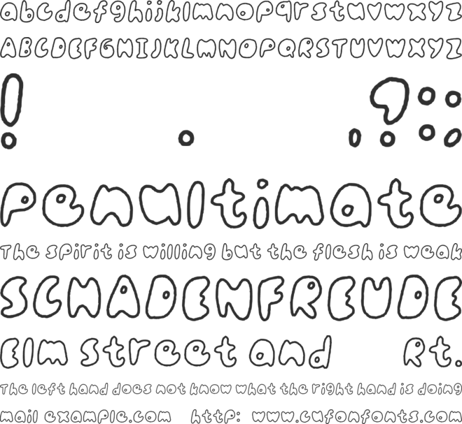 Ham Is Cute font preview