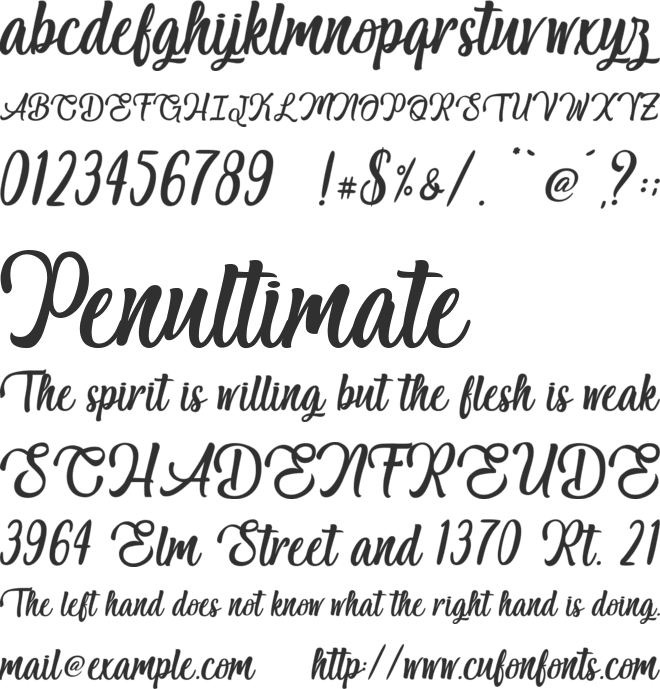 Grayed Rainbow font preview