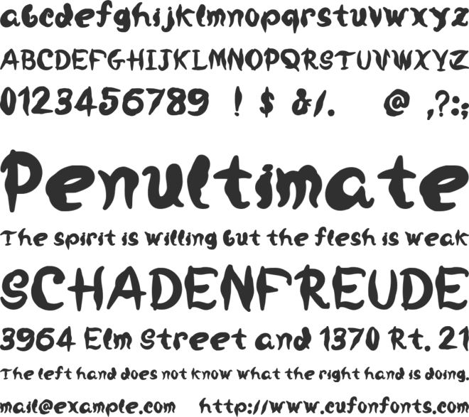 Made Of Clay font preview