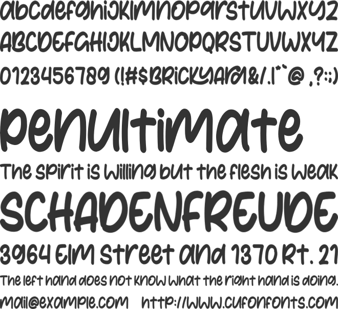 Brickyard font preview