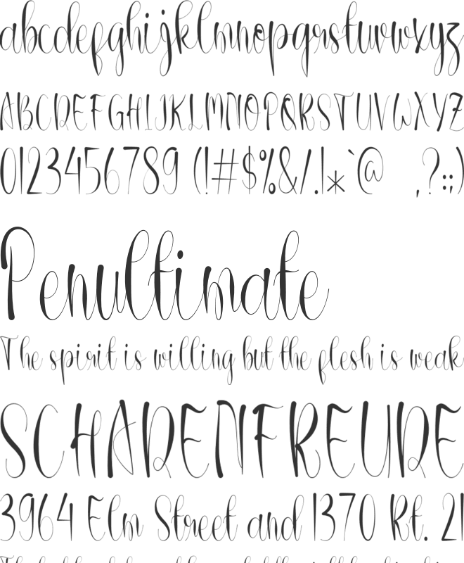 Abiali font preview