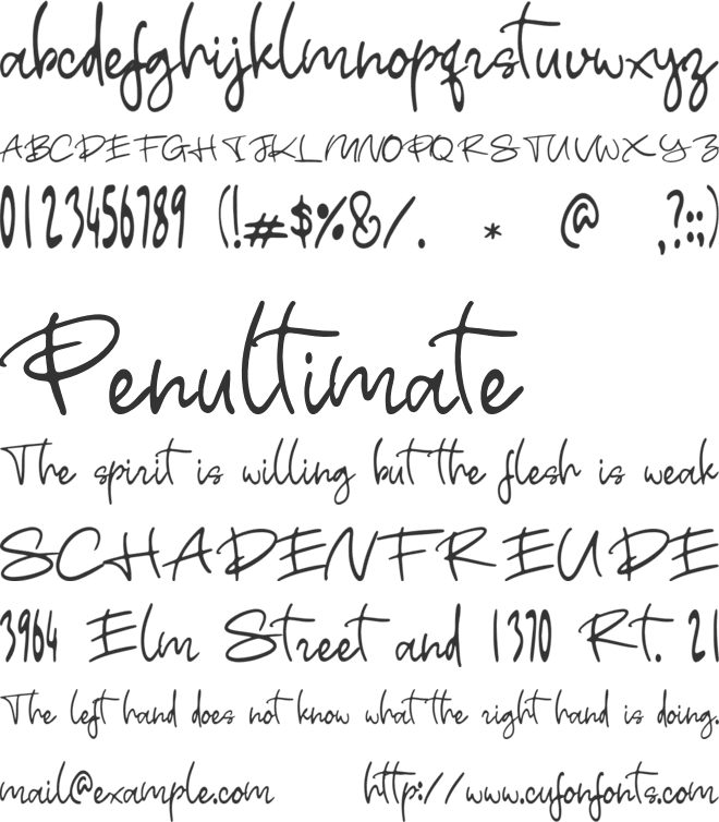 Hudza Signature font preview