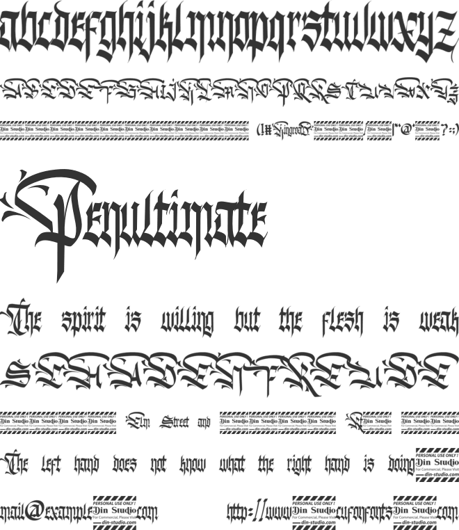 Kingroad Personal Use font preview