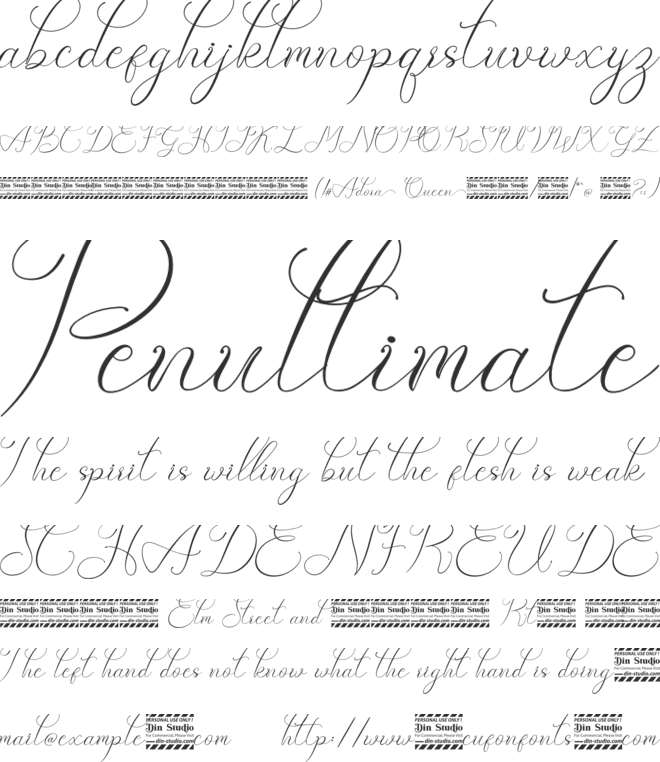 Adora Queen Personal Use font preview