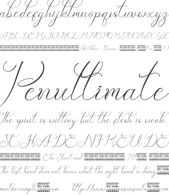 Adora Queen Personal Use font preview
