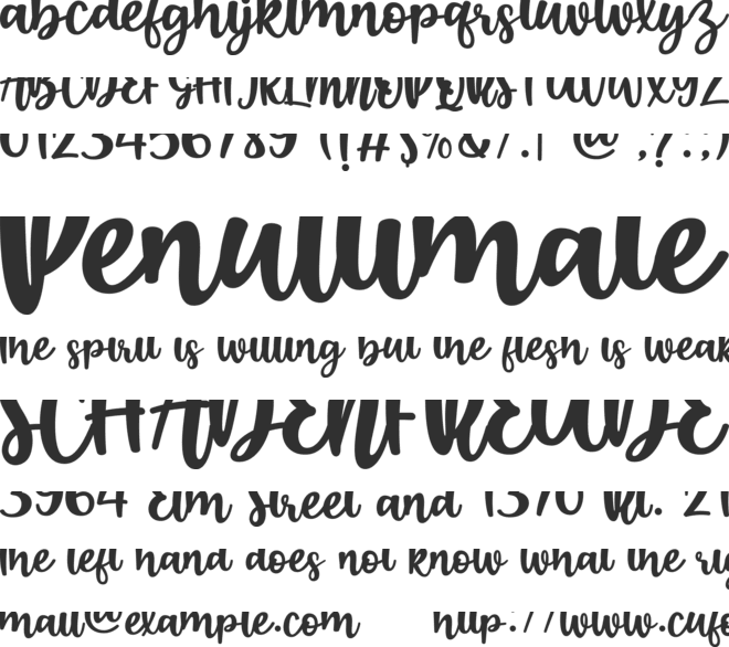 Boendalove font preview