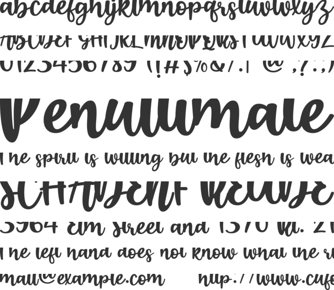 Boendalove font preview