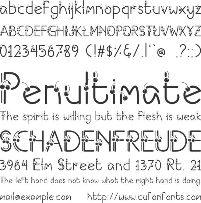 Cherry Ai font preview