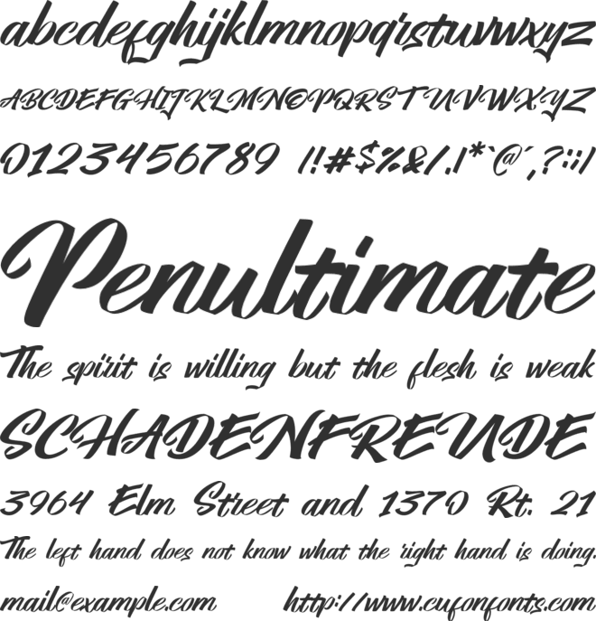Yambag font preview