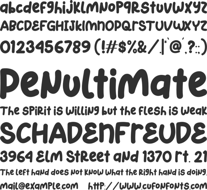 Little Zombie font preview
