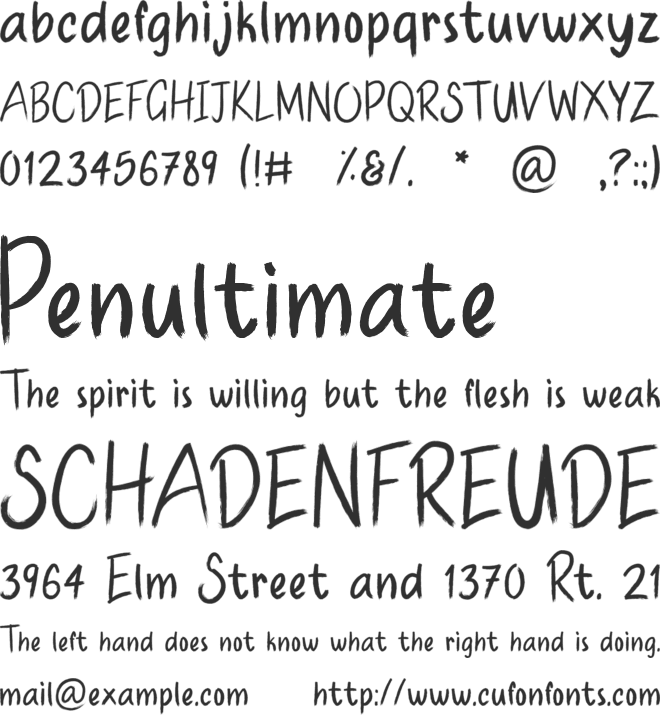 Handmade Brushes font preview