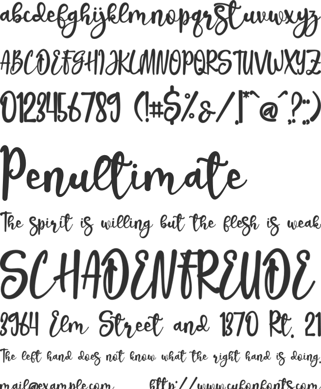 Unpossed font preview