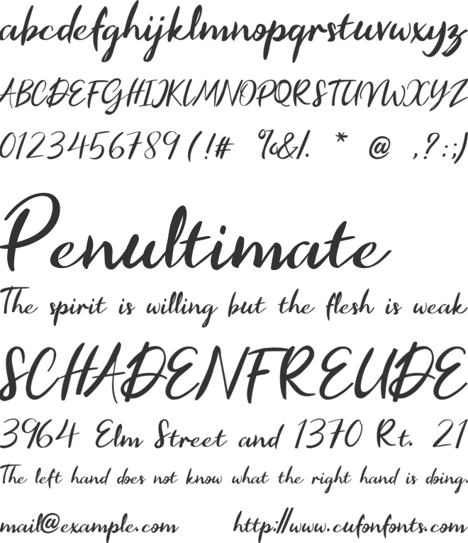 Caroline Wilson font preview