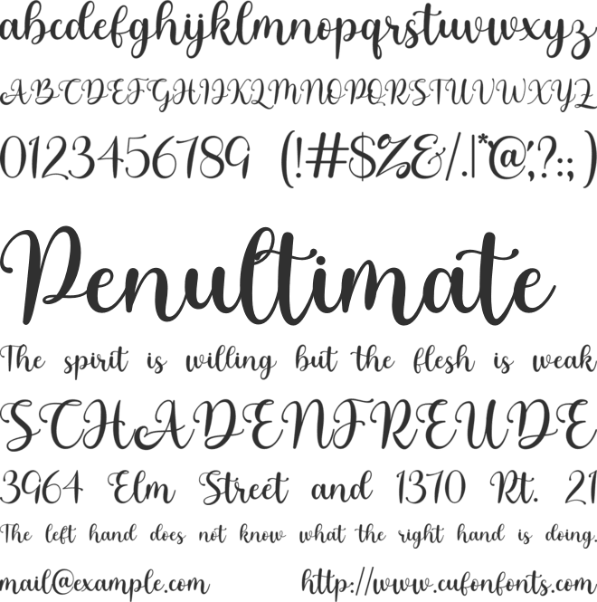 cute - Personal Use font preview