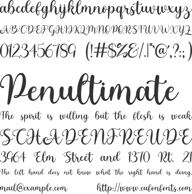 cute - Personal Use font preview