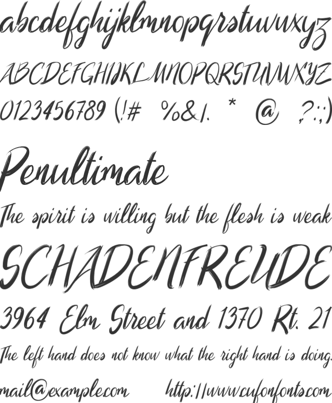 Morigana font preview