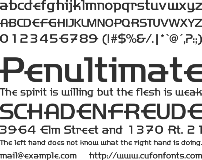 Handelbar font preview