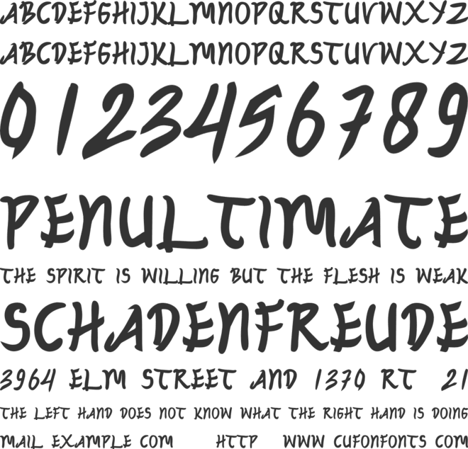 ZOJIHUN font preview