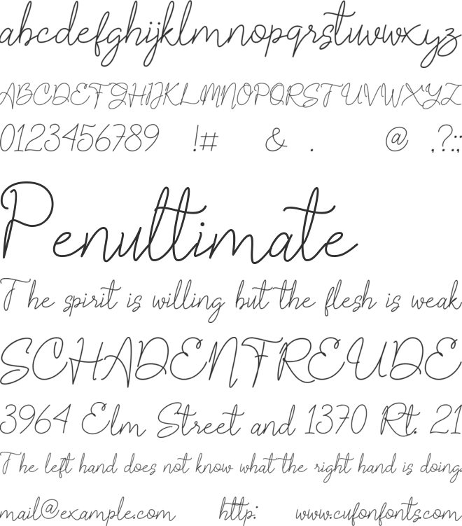 Rose Marine font preview