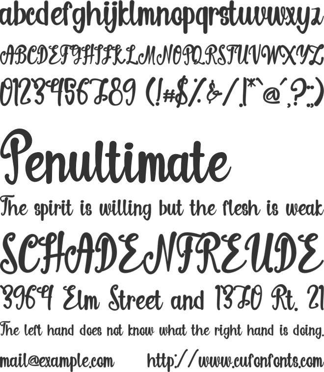 Winter Break font preview