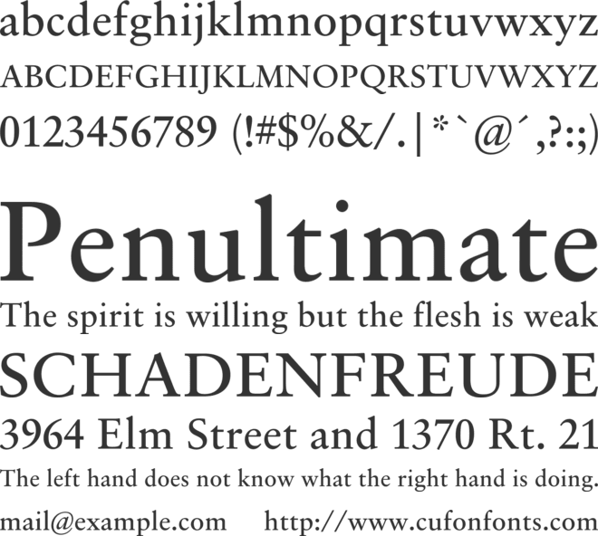 Sabon eText font preview