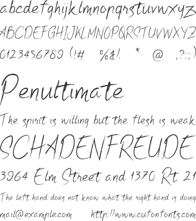 Monzana font preview