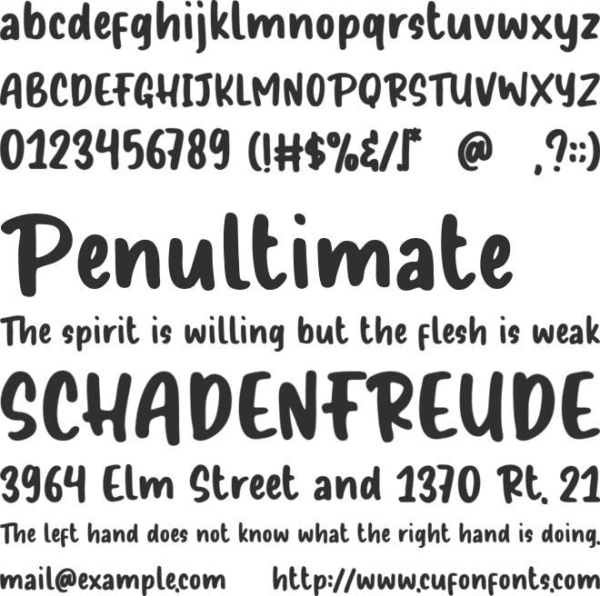 Sandy House font preview