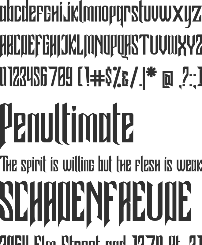 Samhock font preview