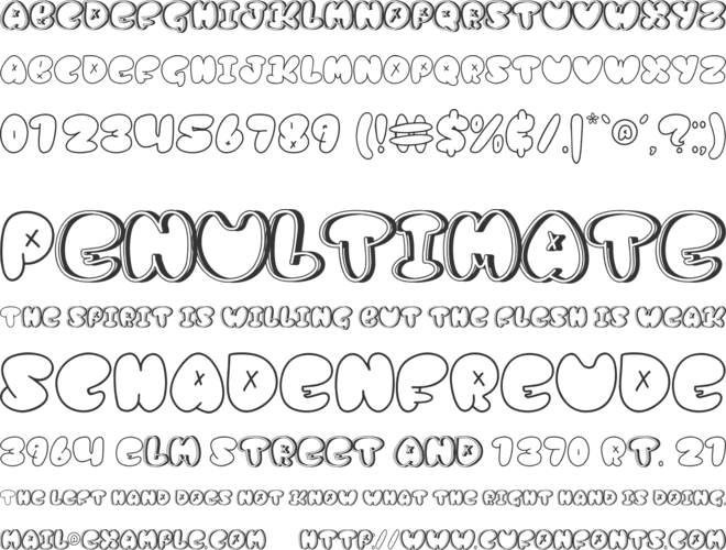kortz font preview