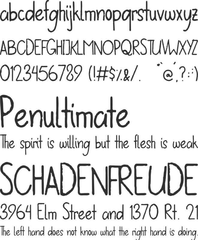 Kiddiewink font preview