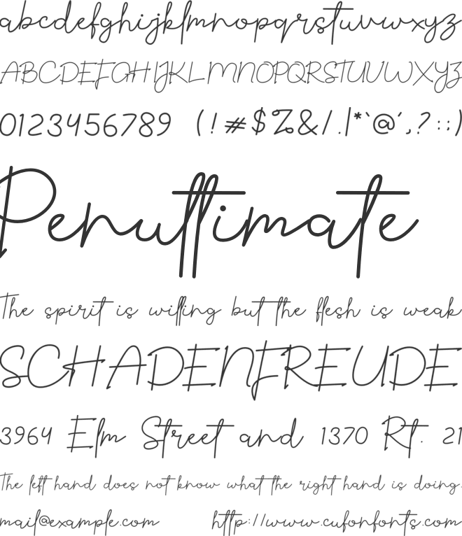 Sarastvale font preview