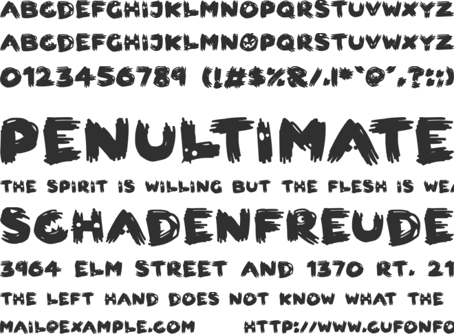 Scary HorrOrs font preview