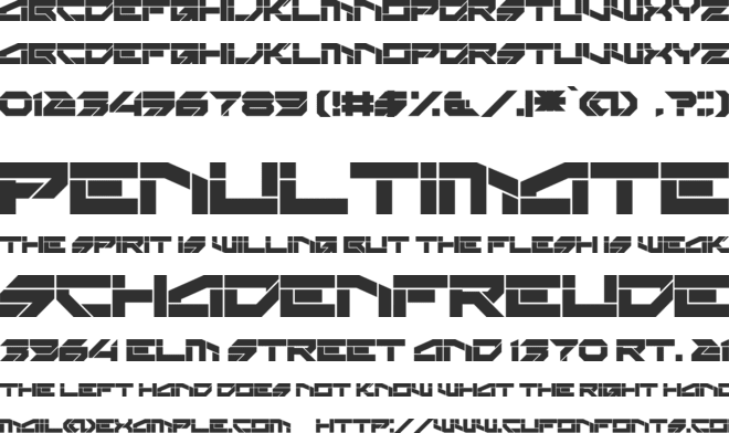 Rektec font preview
