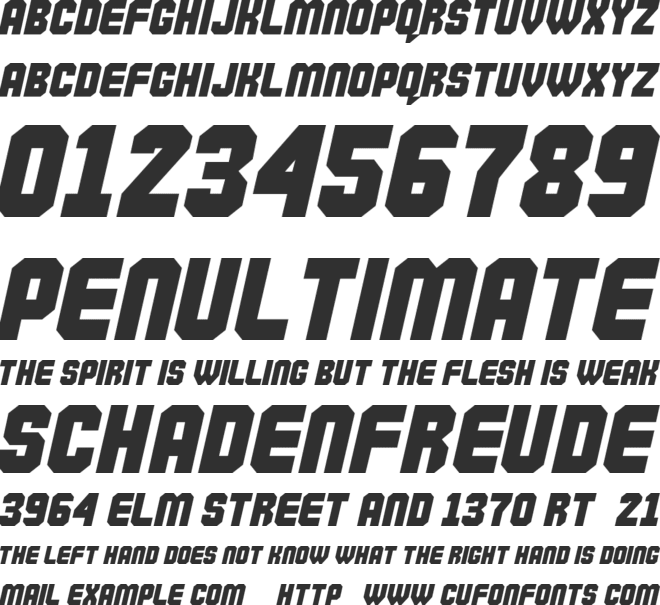 Commando font preview
